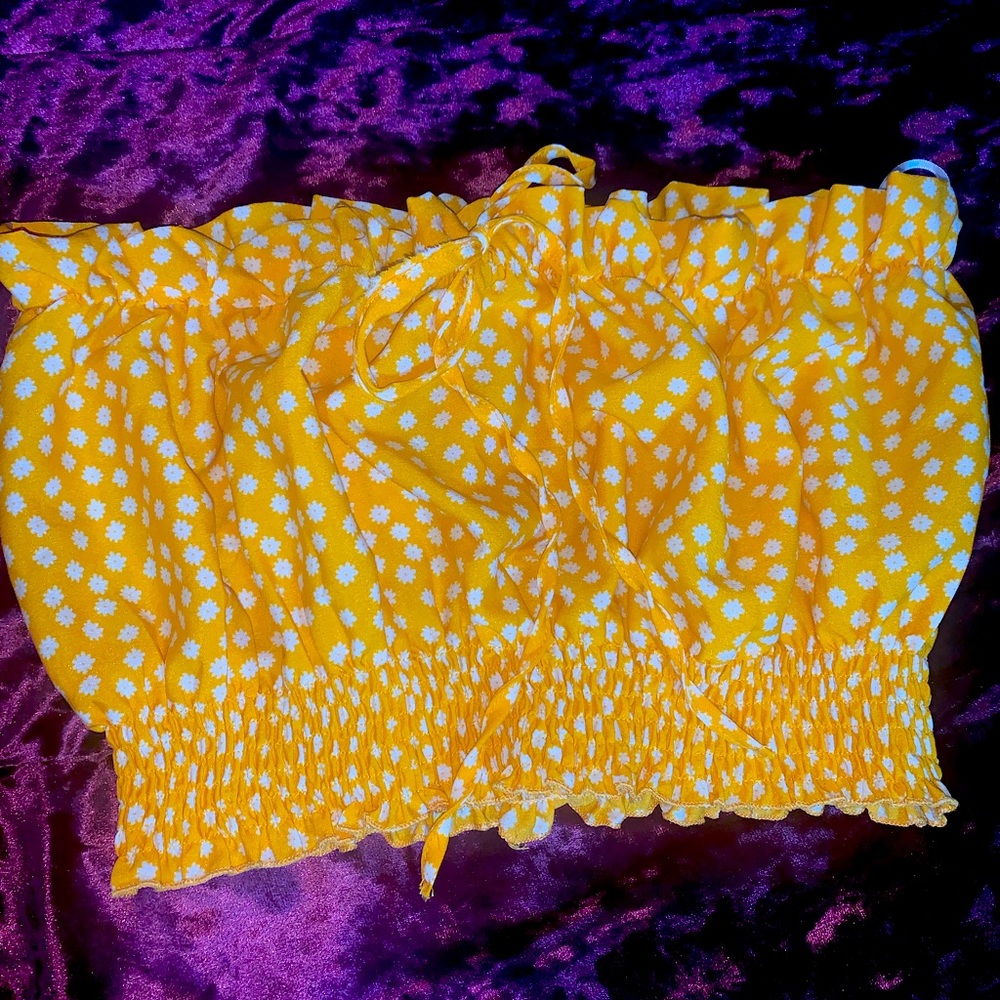 Yellow flower tube top